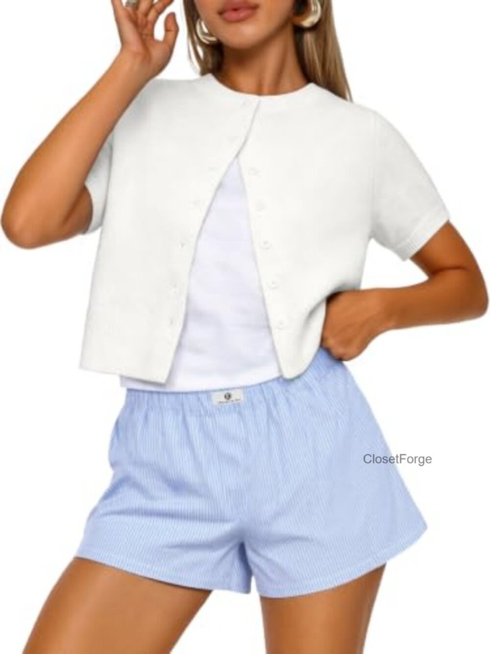Short Sleeve Cardigan Sweaters for Women Soft Lightweight